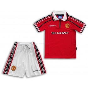 Barn Fotballdrakter Manchester United Hjemme Retro 1998-1999 Kortermet